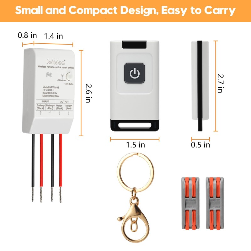 Briidea Feeder Activator Remote Control – Compatible with 6-24VDC Feeders,
