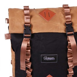 Rockagator LIFEstyle Waxed Canvas Roll-Top Phoenix Rucksack Backpack (Tan/Black)