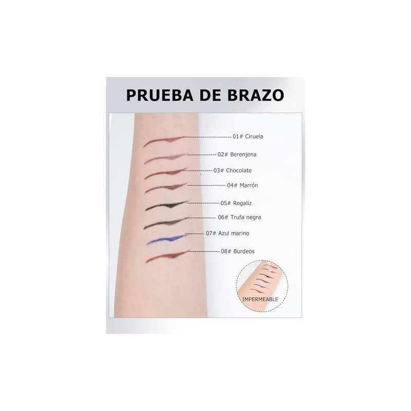 Erinde Lápiz Delineador en Gel Waterline, Delineador Resistente al Agua