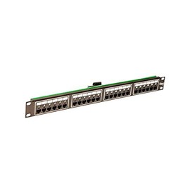 ICC Voice 8P2C Telco Patch Panel with 24 Ports, Rear Male Telco/Amphenol Connector, 1 RMS, 19-Inch Rack-Mounted Patch Panel for Telephone, PBX, IP Phone Systems and LANs, RJ-45, Black
