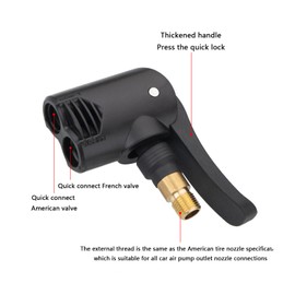 Hsupez Set of 2 Car Valve Lever Connectors Air Chuck with 16 cm Tyre Inflator Hose, Brass Tyre Inflator Nipple, 7.8 mm Car Valve, with Valve Thread, Car Valve Adapter, for Car, Bicycle, Motorcycle