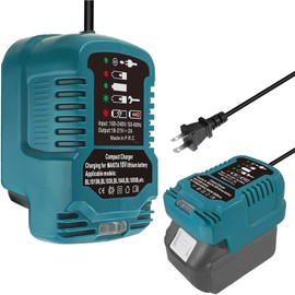 TEPULAS Rapid 2A Mini DC18RC Battery Charger for Makita 18V BL1830 BL1840 BL1850 BL1860 Batteries, Black&Blue