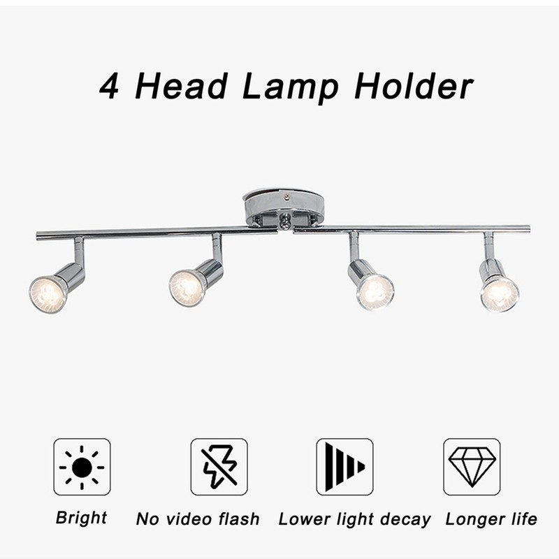 Lamp Holder 4 Head Adjustable Flexible Rotation GU10 Light Holder