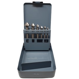 6-Piece HSS-G Countersink Set 6.3/8.3/10.4/12.4/16.5 and 20.5 mm 90° Z3 in Practical Metal Box