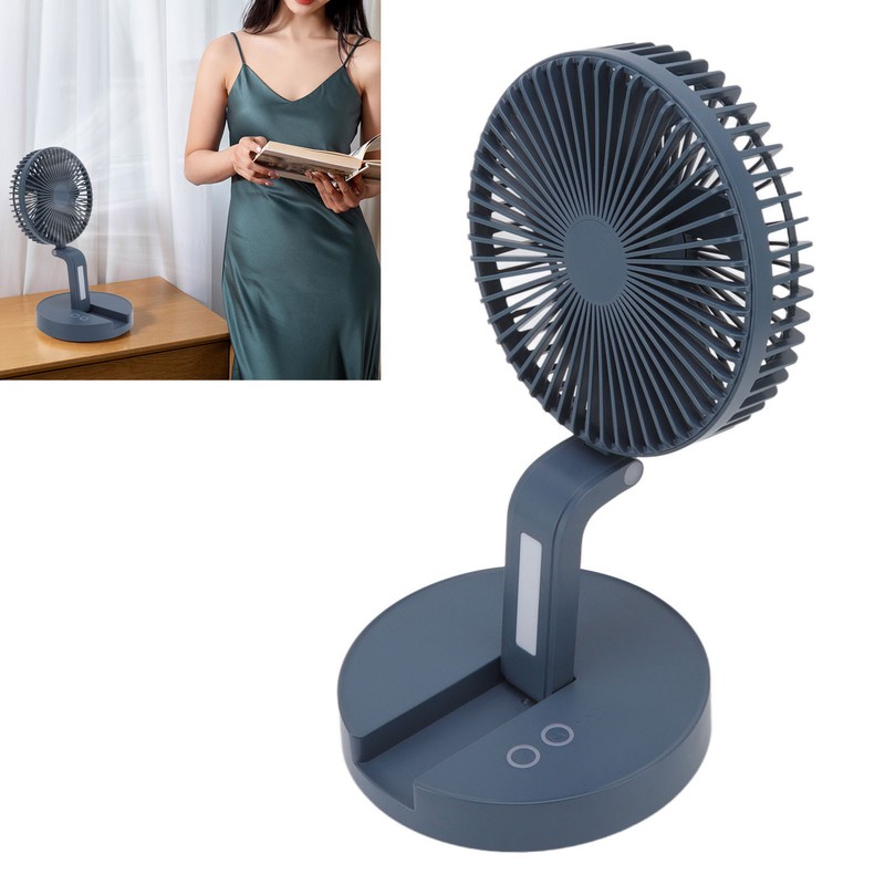 Desktop Folding Fan 3 Speeds USB Rechargeable Punch Free Electric
