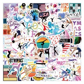 100PCS Gymnastics Stickers Pack, Gymnastics Gift for Girls Women, Stickers for Water Bottle Scrapbook, Waterproof Vinyl Decals for Laptop Phone Luggage