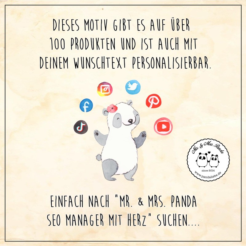 Mr. & Mrs. Panda DIN A5 Baumwoll Notizbuch SEO Manager