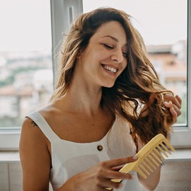 Bambus holzkamm grob locken, 2-Pack locken kamm holz Bambus holz kamm für locken Handgemacht wide tooth comb Antistatischer großer Zahn wooden hair comb für Frauen Lockig gewelltes dickes Haar