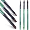 HINZIC 3PCS Nail Clean Up Brushes, Green Nail Art Polish