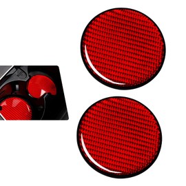 Anyhut Car Cup Holder Coaster, 2 PCS Carbon Fiber Non-Slip Embedded Coasters, Universal 2.75 Inch Cup Holder Insert, Durable Drink Mat for Car Interior Accessories (Red)