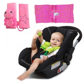 Cartoon Animal Seat Belt Cover Baby Safety Seat Belt Strap Cover with Softness, Best Baby Travel Pillow, Head Support, Shoulder Pads(Angel)