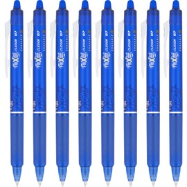 Pilot FriXion Clicker Erasable & Retractable Gel Ink Pens, Fine Point, Blue Ink, 8 Count (16402)