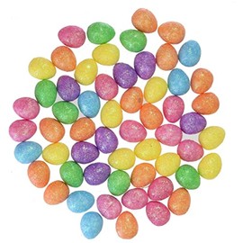By Robelli 50 x Mini Glitter Eggs For Egg Hunt/Easter Bonnet Arts & Crafts (Multicolour)