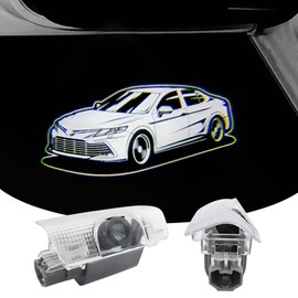 2 PCS LED Car Door Logo Lights Compatible for Camry XV70 Hybrid XLE June 2017 - April 2024 Courtesy Projector Laser Welcome Light Puddle Lamp Easy Installation Car Accessories (2020)