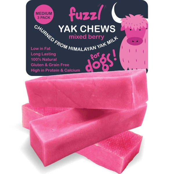 Fuzzl Yak Cheese Himalayan Dog Chews Mixed Berry Medium 3