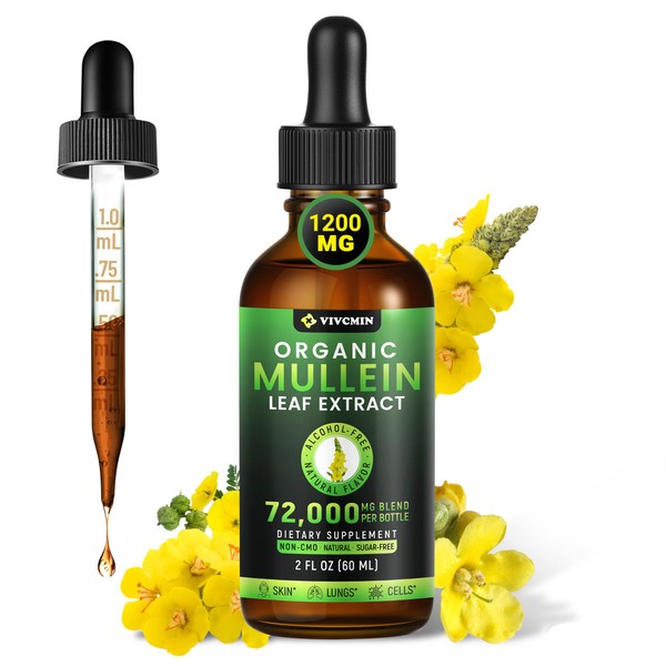 Mullein Drops for Lungs, 3-in-1 Mullein Leaf Extract for Lungs