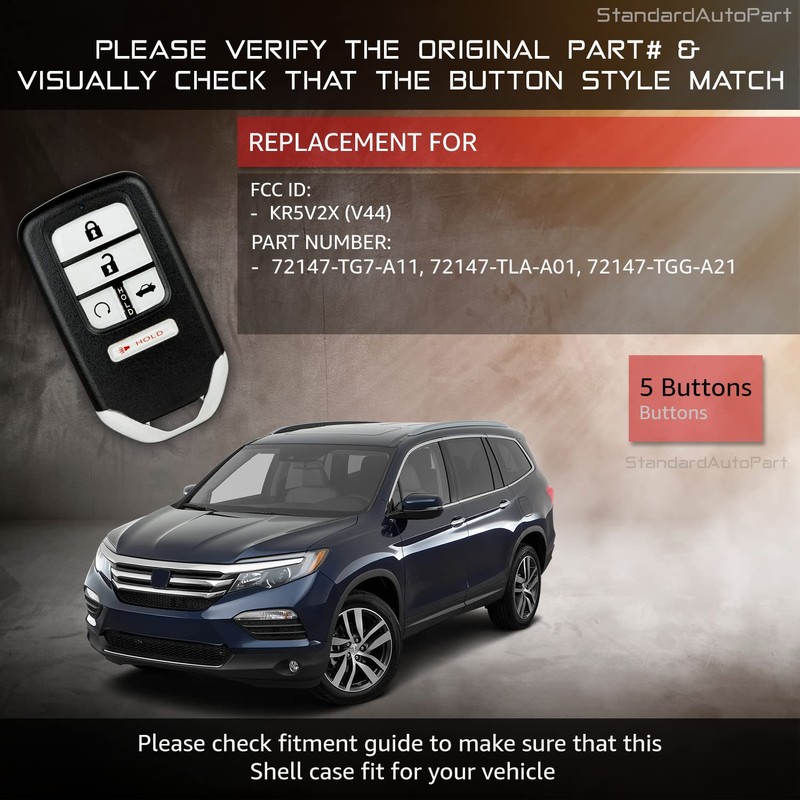 StandardAutoPart 5 Button Proximity Remote Smart Key KR5V2X Compatible with
