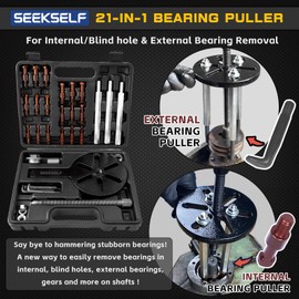 SEEKSELF 21-in-1 Bearing Puller Set for Internal External Bearings, Blind Hole Bearing Extractor, 3-Jaw Hook Puller, Bearing Removal Tool (Black)