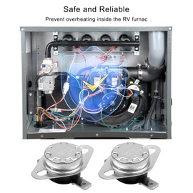 Vaticas Limit Switch Replace 37022 Fit for Atwood Hydroflame RV Furnaces 8516-III 8516-IV 8520-III 8520-IV 8525-III 8525-IV 8531-III 8531-IV 8535-III High Temperature Limit Switch L190-20F 2PCS