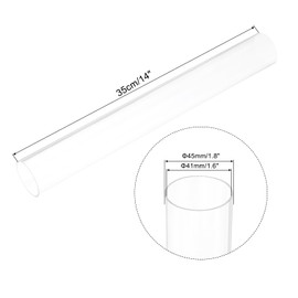 sourcing map Acrylic Pipe Clear Rigid Round Tube 41mm(1.6") ID 45mm(1.8") 14" for Lamps and Lanterns, Water Cooling System, 4pcs