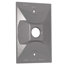 Sigma Electric 14371 1/2-inch 1 Hole 1-Gang Rectangular Lamp Holder Cover, Grey
