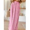 Acelitt Womens Casual Striped Loose Wide Leg Pants Drawstring Elastic