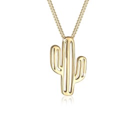 Elli Women's Cactus Pendant Necklace, Facet cut, No Gemstone