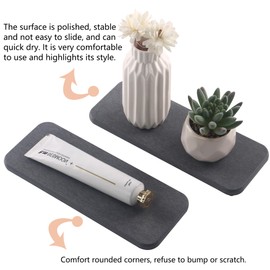 NiuYichee 2 bandejas de piedra absorbente de agua, jabonera para fregadero de cocina/baño, bandeja de diatomita utilizada para jabón de manos y botellas de cosméticos en el hogar moderno, 3.5 pulgadas