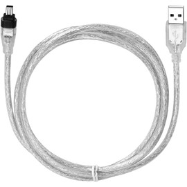 USB Male-Firewire IEEE 1394 4 Pin Male iLink Practical Design and Durability for Sony DCR-TRV75E DV Adapter Fast Transfer 1.5m (Light White)