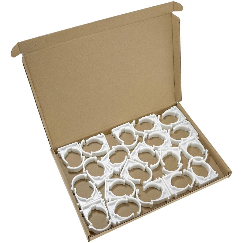 20 PCS White Plastic Water Pipe Clamps,Snap-On Single Tube Clips