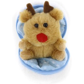 Made By Aliens Snowball Stuffed Surprise Zip Up Stuffed Animal – 6 inch Cute & Soft Plush Animal Toy – Perfect for Friends and Family All Ages Christmas Thanksgiving (Reindeer)
