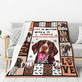 German Shorthaired Pointer Blanket Dog Throw Blanket Cozy Fleece Flannel Bedding Pet Stuff Gifts for Women Men Boys Girls Lovers Adults Lovers Plush for Couch Sofa Bed Decor 50"X40"