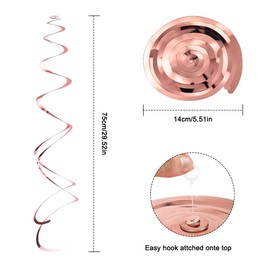 18 Pcs Foil Hanging Swirl Decorations Birthday Party Hanging Swirls Mixed Color Spiral Streamers Double Spiral Ceiling Decorations for Birthday Wedding Graduation Celebration Easter Shop Decor