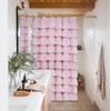 Volens Pink Ruffle Shower Curtain Farmhouse/Rustic Fabric Cloth Shower Curtains