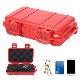 Hominas Wasserdichte Box, Überlebensspeicher Hülle Outdoor Überlebensausrüstung Aufbewahrungsfall für Camping -Bootsfischereiwassersportarten (Kleine Kiste rot)