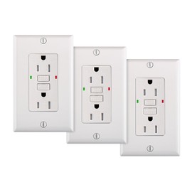 Wengart GFCI Outlet 3 Pack,15Amp 125Volt UL&CUL Listed Weather-Resistant, Self-Test Function with LED Indicator, Tamper-Resistant Receptacle,White