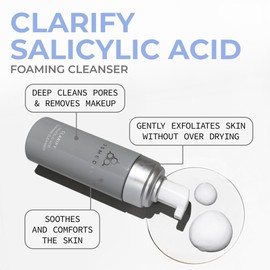 COSMEDIX Clarify Salicylic Acid Foaming Face Wash – Gentle Exfoliating Cleanser for Sensitive & Blemish-Prone Skin – Aloe Vera Formula for Glowing, Balanced Skin – 145 ml / 5 fl oz