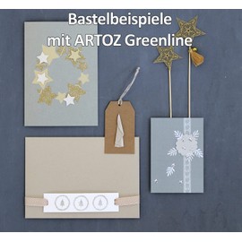 ARTOZ Greenline Series Square Folded Cards 15.5 x 15.5 cm Beech Light Grey / Light Brown Pack of 50