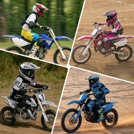 Youth & Kids Dirt Bike Motocross Helmets with Goggles Gloves Mask, DOT Approved Motorcycle ATV BMX 4-Wheeler Off-Road Streetbike Mountain Bike Helmet for Teen Boys Girls (Black Silver, S)