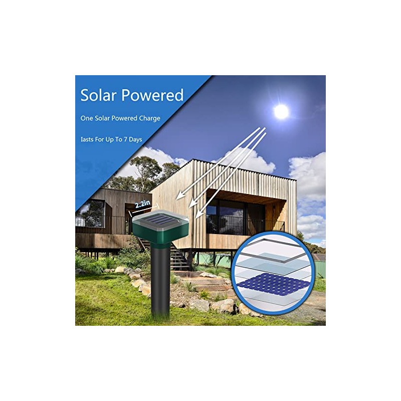 Snake Repellent for Yard & Outdoors - Solar-Powered Sonic Snake