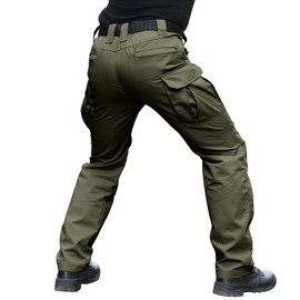Hiwise Men's Stretch Tactical Pants Water Resistant Ripstop Cargo Pants Outdoor Lightweight EDC Work Hiking Pants (Army Green, 32WX32L)