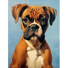 DIY 5D Full Drill Boxer Dog Square Diamond Art Painting by Number Kits for Adults and Crystal Rhinestone Cross Stitch Pet Pictures for Wall Decoration Gift (LM-DG74, 30x40cm/11.8x15.8inch)