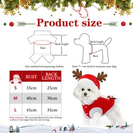 Clothes for Pets Santa Claus, Dog Christmas Costume, Dog Costumes Christmas Elk Costume, Cat Clothes Christmas, Pet Christmas Costume for Dogs Cats (S)