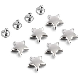 100 Sets 12MM Silver Star Rivets for Leather Star Rivet Studs Garment Rivets Leather Rivets Studs and Spikes for Leather Craft Clothing Bags Belts Dog Collar Shoes DIY Rivets 15/32 Inch