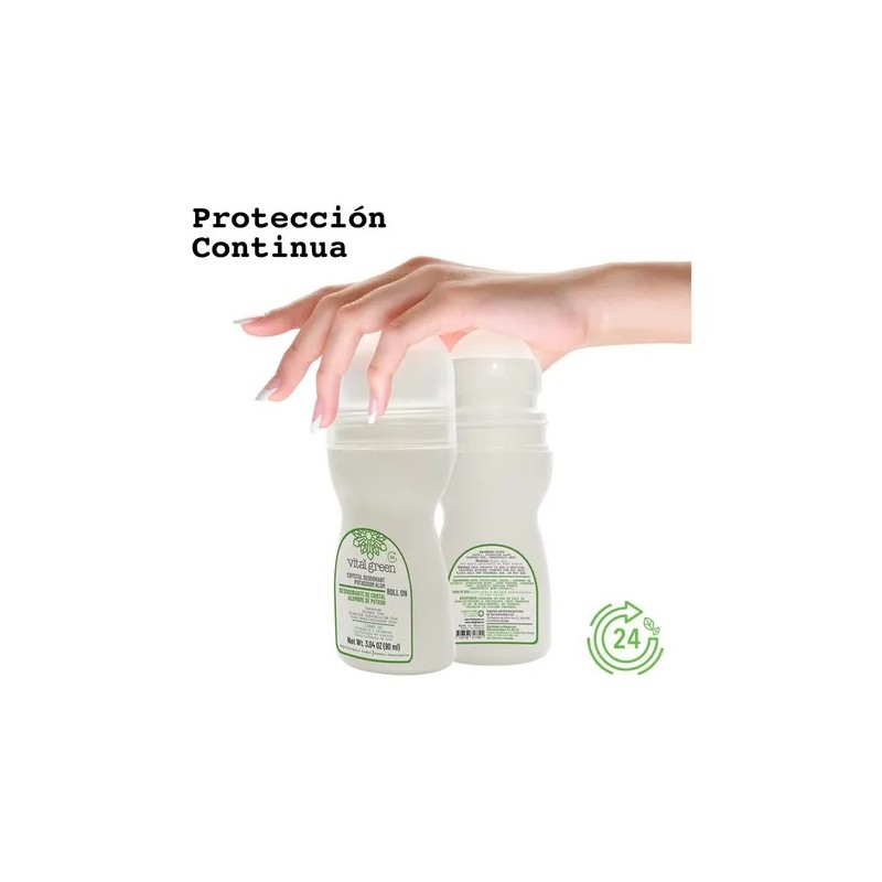 Vital Green Desodorante Roll On Natural 90ml (paquete 3 Und)