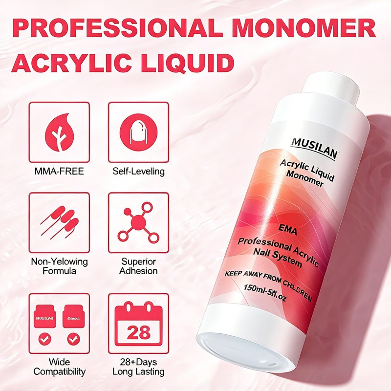 MUSILAN Acrylic Monomer for Nails 300 ml Professional Acrylic Monomer