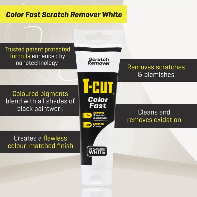 T-Cut Color Fast White Car Wax Polish Scratch Remover Color