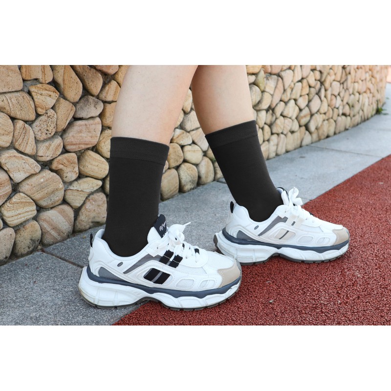 SERISIMPLE Women Thin Bamboo Socks Crew Lightweight Above Ankle Casual