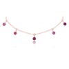 Ruby Bead Drop Choker in 14k Rose Gold Fill