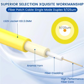 SpeedyCables- 1M (3ft) OS2 LC to SC Fiber Patch Cable | High-Performance Single Mode 1G/10G Duplex 9/125um SM Fiber Optic Patch Cord LSZH